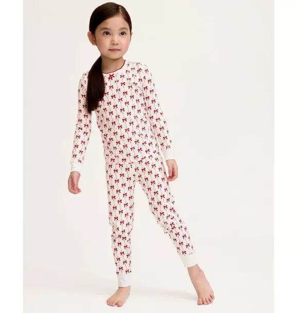 Girls Pima Snug Fit Pajama in Blissful Bows
