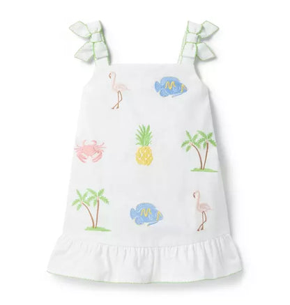 Embroidered Tropical Icon Dress