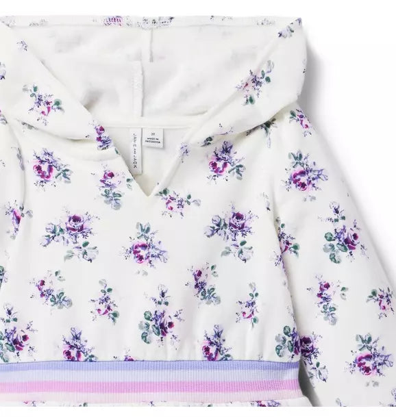 Floral Hooded Fleece Dress