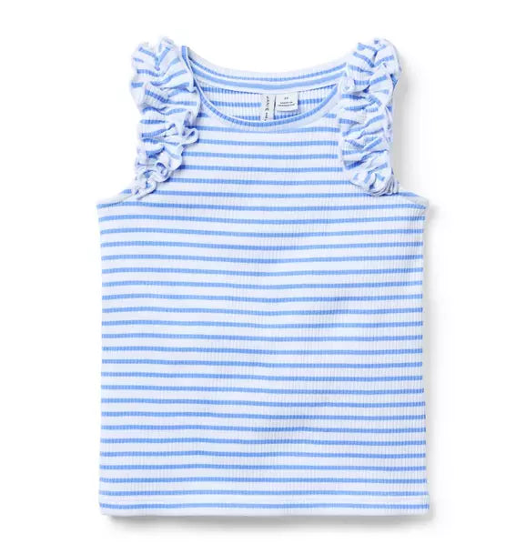 Striped Ruffle Sleeve Top