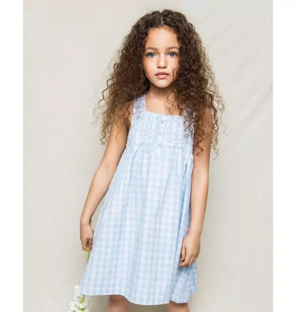 Light Blue Gingham Charlotte Nightgown