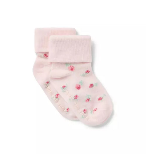 Baby Floral Foldover Sock