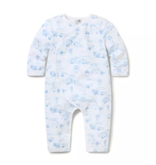 Baby Animal Friends Toile Wrap One-Piece