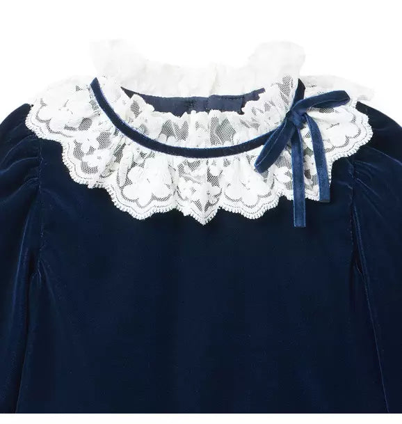 The Velvet Lace Collar Dress