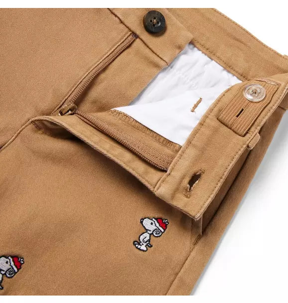 PEANUTS™ Snoopy Santa Embroidered Twill Pant