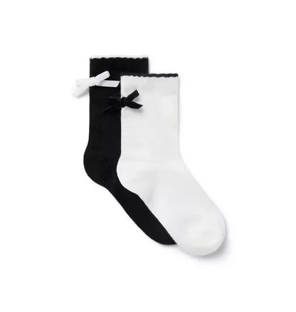 Velvet Bow Sock 2-Pack