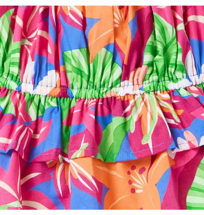 Tropical Floral Peplum Top