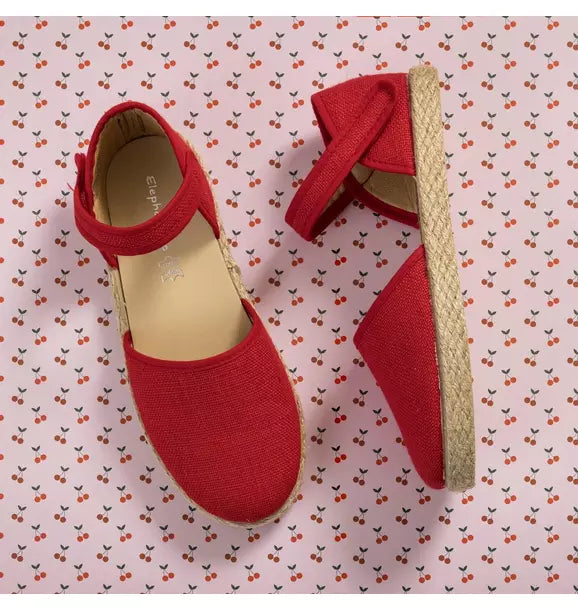 Linen Classic Espadrille Red