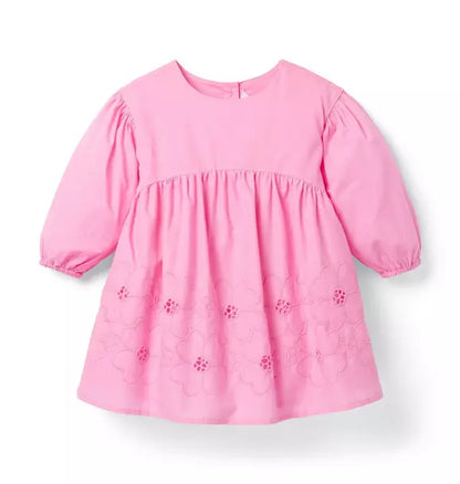 Embroidered Floral Puff Sleeve Dress