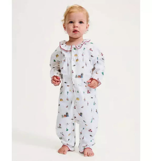 Baby's Twill Madeline Romper in Holiday Town