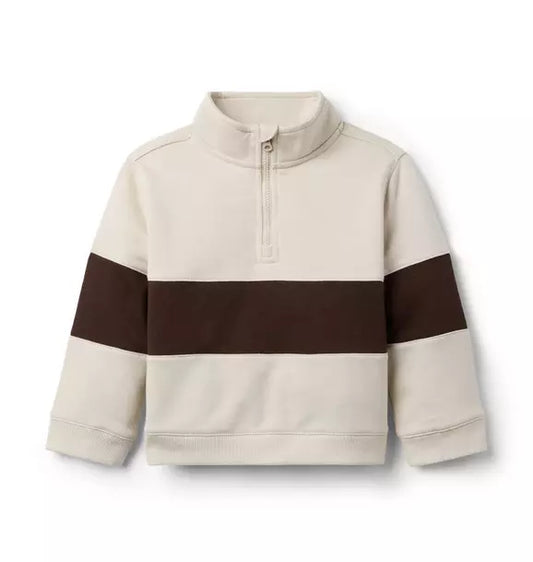 Stripe Half Zip Sweatshirt