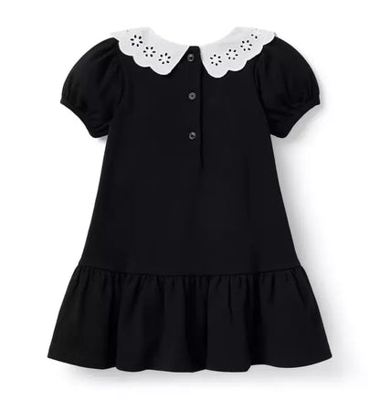 Eyelet Collar Ponte Dress