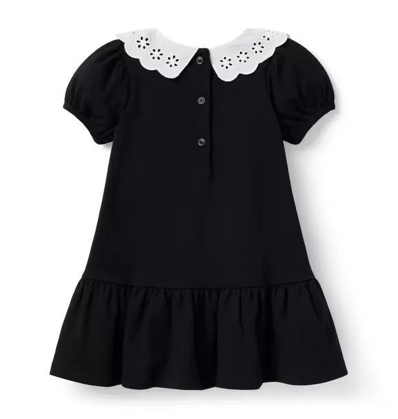Eyelet Collar Ponte Dress