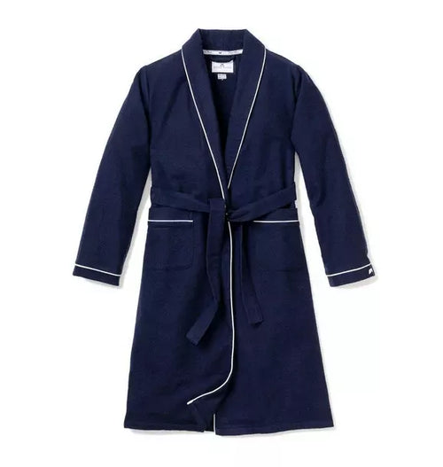 Men's Robe in Navy Flannel