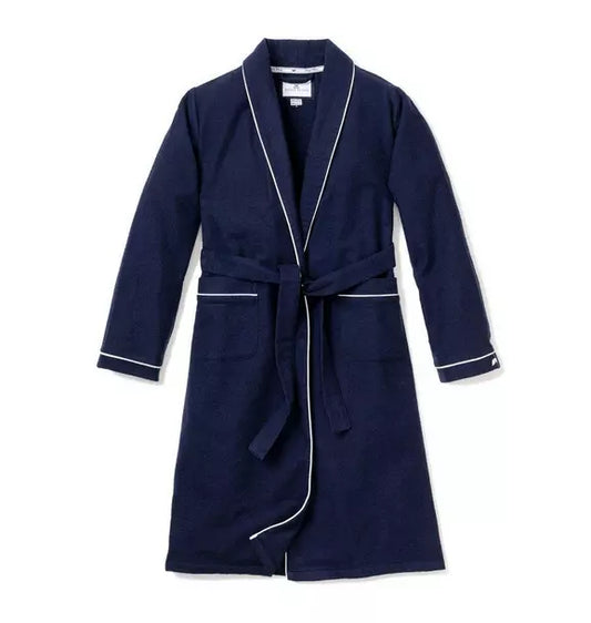 Men's Robe in Navy Flannel