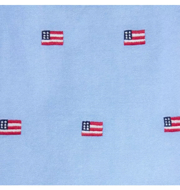 Baby Embroidered Flag Oxford Overall