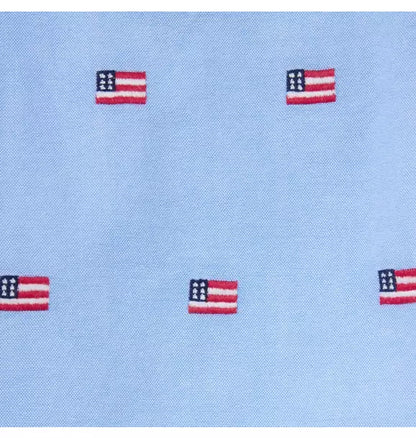 Baby Embroidered Flag Oxford Overall