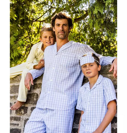 Light Blue Gingham Short Set