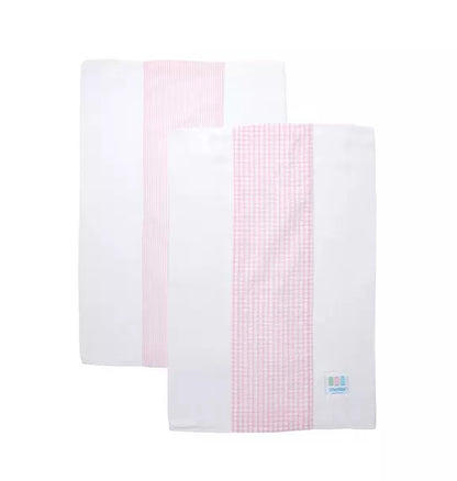 Big Check Set of Two Burp Cloths