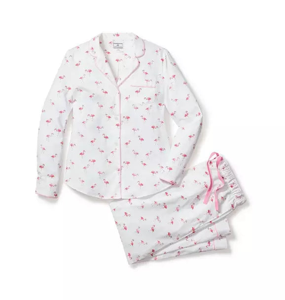 Women's Twill Pajama Set in Flamingos
