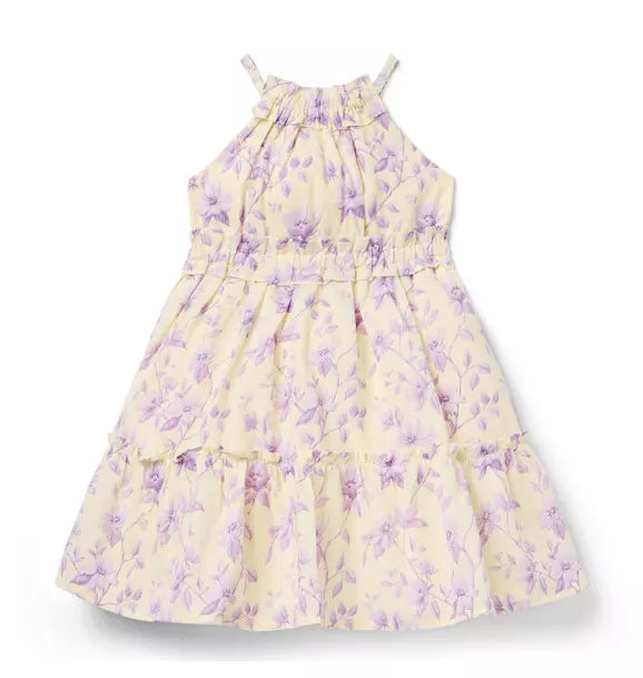 Floral Halter Ruffle Dress