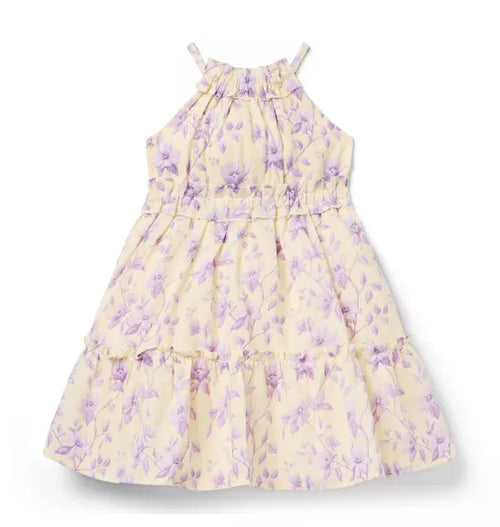 Floral Halter Ruffle Dress