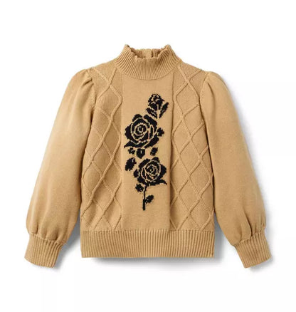 Rose Cable Knit Sweater