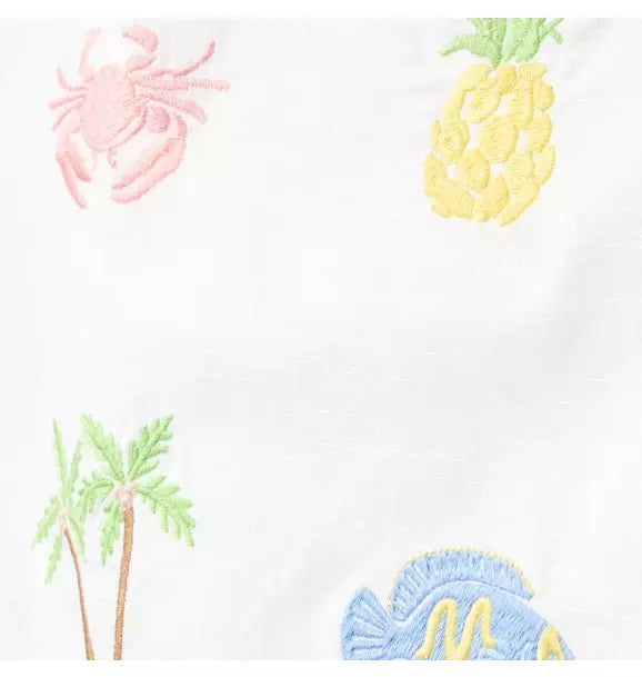 Embroidered Tropical Icon Dress