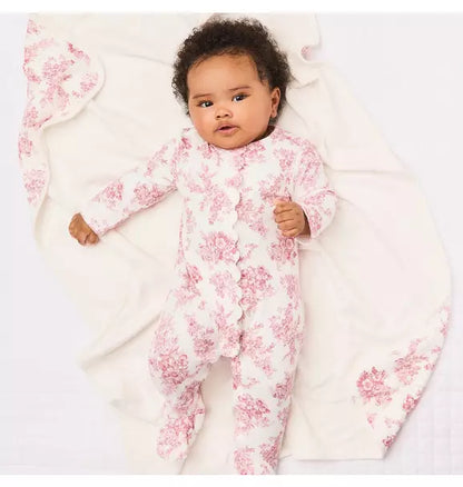 Baby Floral Toile Footed One-Piece