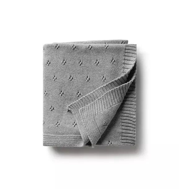 Flower Gray Baby Blanket