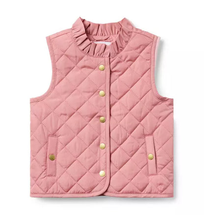 The Quilted Ruffle Collar Vest