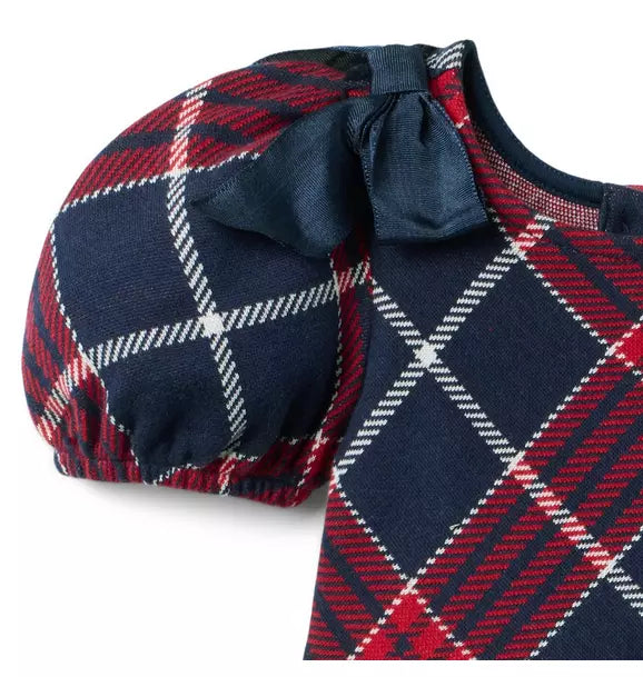 The Tartan Pleated Bow Dress