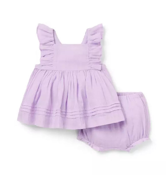 Baby Ruffle Pintuck Matching Set