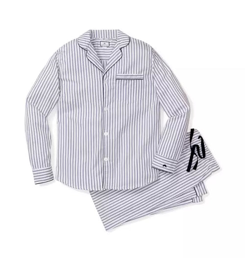 Men's Pajama Set in Navy French Ticking