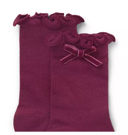Ruffle Cuff Bow Sock
