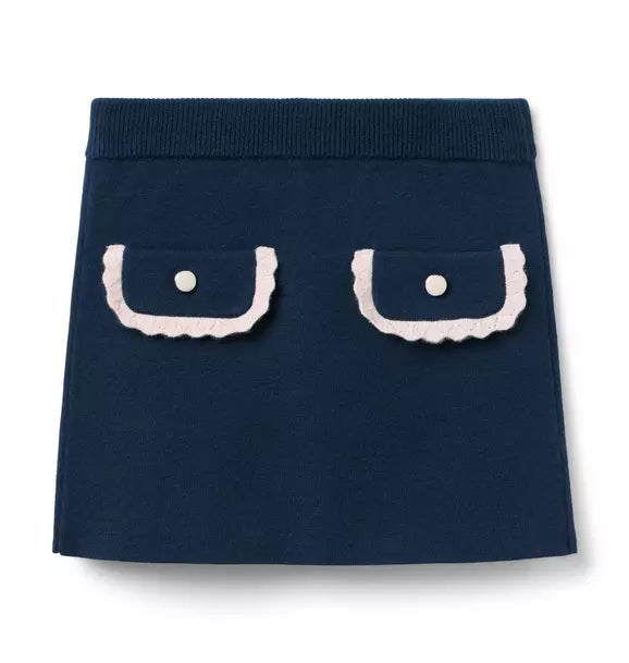 Crochet Trim Sweater Skirt