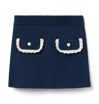 Crochet Trim Sweater Skirt