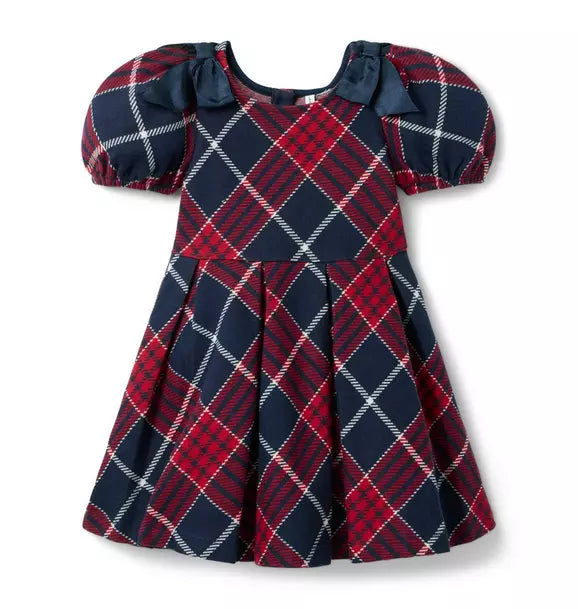 The Tartan Pleated Bow Dress