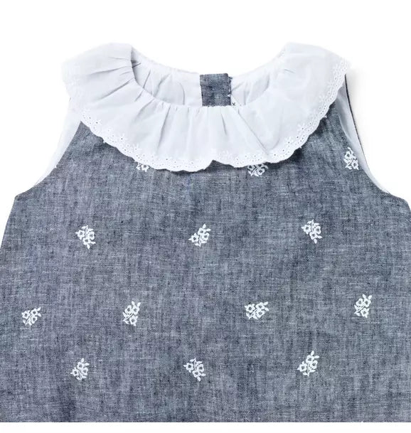 Baby Floral Linen-Cotton Matching Set