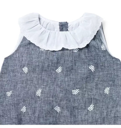 Baby Floral Linen-Cotton Matching Set