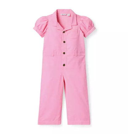 Corduroy Puff Sleeve Jumpsuit
