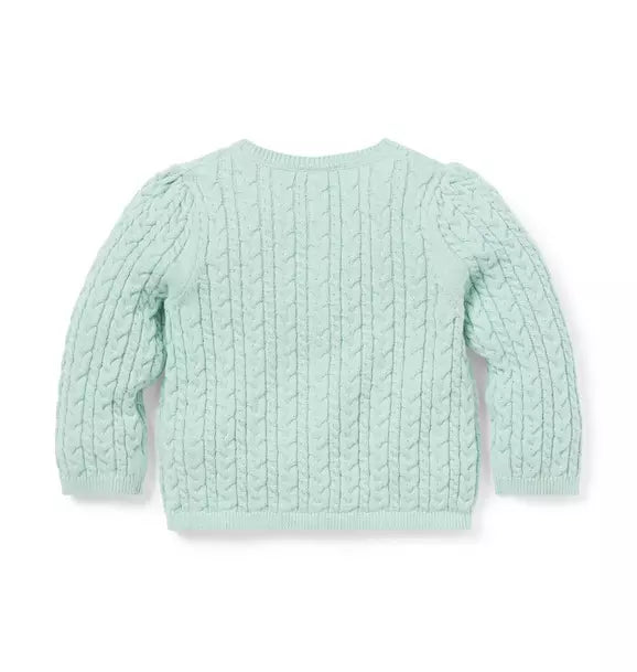 Baby Flower Cable Knit Cardigan