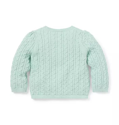 Baby Flower Cable Knit Cardigan
