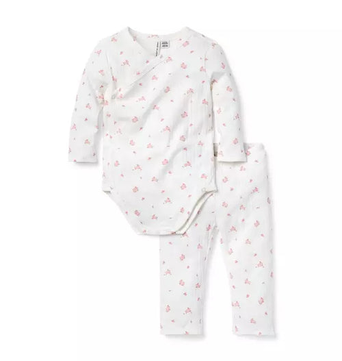 Baby Bunny Pointelle Wrap Matching Set