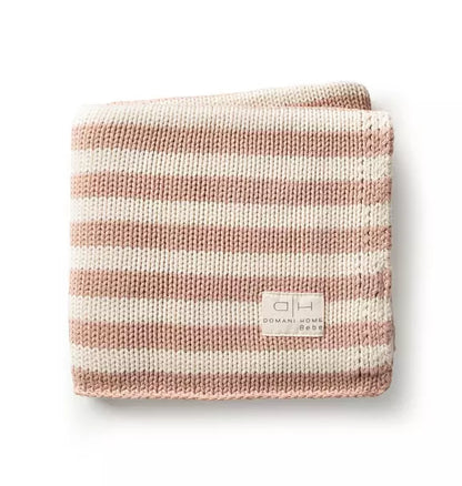Iconic Stripe Knit Baby Blanket Blush