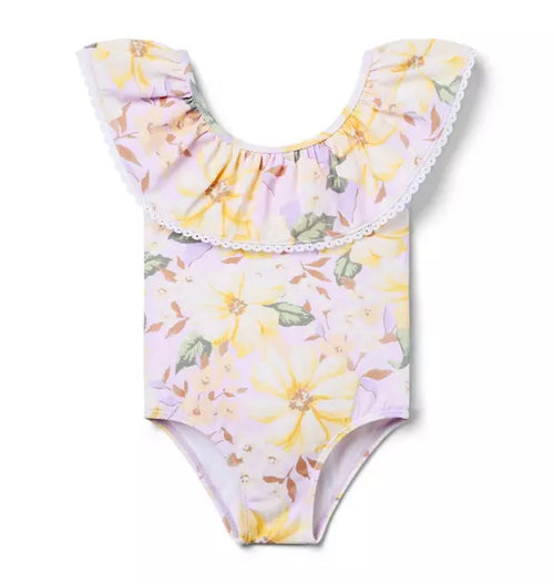 Recycled Floral Ruffle Swimsuit