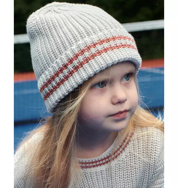 Beanie Tennis Chunky - Ecru/Terracotta