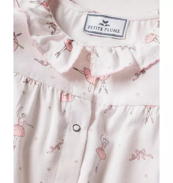 Baby's Flannel Madeline Romper in Sugar Plum Fairy