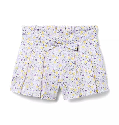 Ditsy Floral Pleated Paperbag Waist Short