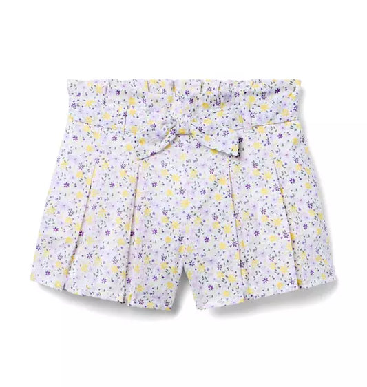 Ditsy Floral Pleated Paperbag Waist Short